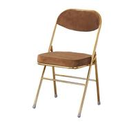 ZMTGLTG Sedia Pieghevole in Velluto Spesso con Struttura in Titanio. Comoda e Portatile for l'uso Domestico. Adatta for studi e uffici.(Brown)