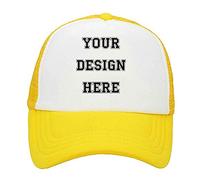 ZMvise Cappello da baseball regolabile unisex colorato con logo e testo immagine personalizzato, giallo, M