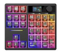 ZMX X BOYI TD31Pro - Tastierino numerico meccanico, Hot Swap wireless BT5.0/2.4GHz/Type-C, con schermo e manopola, 30 tasti, tasti in PBT, tastiera RGB da gioco per PC e laptop (nero trasparente)