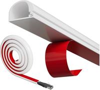 ZMZaoan 1m Mini Canalina Passacavi Bianca, Canalina Adesiva, Canaletta per Cavi Elettrici - Copricavi Canalina Passacavi Muro e TV Adesiva, Passacavi per Gestione dei Cavi a Muro, a Terra e in Ufficio