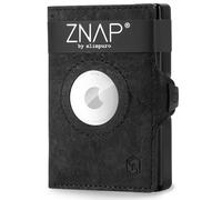 ZNAP Airtag - Portafoglio, 12 carte, portamonete, 8,9 x 1,8 x 6,3 cm (LxHxP), protezione RFID