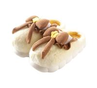 ZNEL Donna Pantofole a Farfalla con Fiocco Morbide E Calde Fiori di Peluche Antiscivolo Comode Suola Spessa Scarpe da Casa in Cotone(40/41 EU, Yellow)