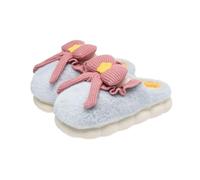 ZNEL Donna Pantofole a Farfalla con Fiocco Morbide E Calde Fiori di Peluche Antiscivolo Comode Suola Spessa Scarpe da Casa in Cotone(40/41 EU, Pink)