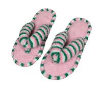 ZNEL Donna Pantofole a Righe Morbide Comode Quattro Stagioni Scarpe da Casa Aperte Punta Infradito Comode E Morbide(42/43 EU, Pink)