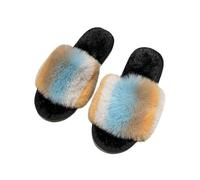 ZNEL Donna Pantofole Aperte Colorate E Soffici Ciabatte Comode, Calde E Morbide Antiscivolo Scarpe da Casa in Memory Foam(41/42 EU, Green)