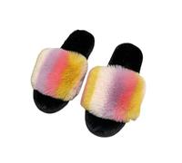 ZNEL Donna Pantofole Aperte Colorate E Soffici Ciabatte Comode, Calde E Morbide Antiscivolo Scarpe da Casa in Memory Foam(41/42 EU, Red)