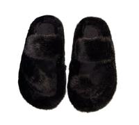 ZNEL Donna Pantofole Comode E Soffici Infradito Fodera Morbida Antiscivolo Suola Spessa 4cm Scarpe per Casa(41 EU, Black)