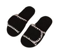 ZNEL Donna Pantofole Morbide Memory Foam Fascia Adesiva Apribile Soffice Peluche Punta Aperta Scarpe da Casa Interno/Esterno Facile da Indossare/Sfilare(40/41 EU, Black)