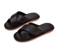 ZNEL Donna Uomo Pantofole Basse Aperte Punta in Raso con Fiori E Fascia Incrociata Scarpe da Casa Suola Antiscivolo Sandali da Sposa Infradito(40/41 EU, B-Black)