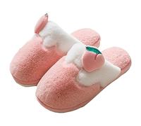 ZNEL Frutti Multicolore Pantofole per Donna e Uomo, Morbido Peluche Peloso Accogliente Fuzzy Foderato casa Scarpe Caldo Slip On Scuff Ciabatte Antiscivolo,Pink~Peach,38~39