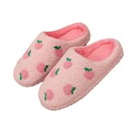 ZNEL Graziosa Stampa Pesca Pantofole da Donna Morbide E Pelose Camera Morbide Scarpe da Casa Punta Aperta Antiscivolo Ciabatte Interno Esterno(42/43 EU, Pink)
