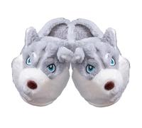 ZNEL Graziose Pantofole a Forma di Husky Siberiano di Testa di Cane Cucciola Morbida E Confortevole Calde Antiscivolo Scarpe da Casa da Donna E Uomo(38/39 EU, Gray)
