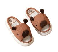 ZNEL Grazioso Cartone Animato con Animale Capibara Pantofole Aperte in Paglia di Tatami Leggere E Silenziose Scarpe da Casa per Coppia(40/41 EU, Khaki)