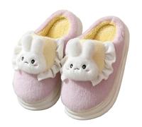 ZNEL Pantofole a Forma di Coniglietto da Donna Animali Carini E Pelosi Scarpe da Casa Testa di Coniglio Suola in Gomma Spessa Antiscivolo in Cotone(36/37 EU, Purple)