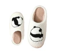 ZNEL Pantofole a Forma di Panda Peloso per Donna E Uomo Ciabatte Comode, Carine E Divertenti Calde E Morbide in Peluche Scarpe da Casa con Suola Antiscivolo(36/37 EU, B)