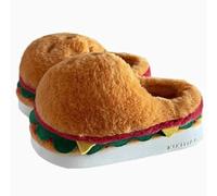 ZNEL Pantofole Antiscivolo da Donna Uomo Divertenti Volpe Animali A Forma di Hamburger Scarpe per Casa Cozy Warm Cute Antiscivolo Ciabatte con Suola Spessa(40/41 EU, Yellow)