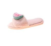 ZNEL Pantofole con Frutta Carina Morbido Pile Fuzzy Caldo Peluche Ciabatte Camera da Letto Cocomero Avocado Fragola Carota Peach Decor Scarpe da Casa per Le Donne Ragazza,Rosa,38~39