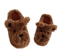 ZNEL Pantofole da Donna a Forma di Animale Yorkshire Terrier Memory Foam Morbido Peluche Scarpe per Casa in Pile con Motivo a Orsacchiotto per Interni E Esterni(38/39 EU, Brown)