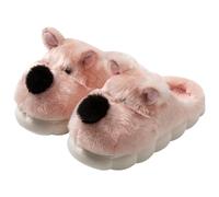 ZNEL Pantofole da Donna a Forma di Animale Yorkshire Terrier Memory Foam Morbido Peluche Scarpe per Casa in Pile con Motivo a Orsacchiotto per Interni E Esterni(36/37 EU, Pink)