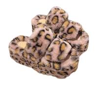 ZNEL Pantofole da Donna con Stampa Leopardata comodità, Quattro Stagioni Morbide Peluche Punta Aperta Scarpe per Casa con Pelliccia Suola Spessa 7cm(36/37 EU, C)