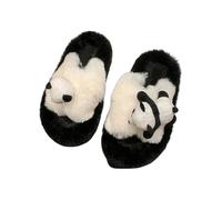 ZNEL Pantofole da Donna Morbide E Pelose Carine Antiscivolo Scarpe per Casa con Suola Spessa 7cm Fascetta Incrociata a Forma di Panda Punta Aperta Sandali Interno/Esterno(38/39 EU, White)