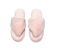 ZNEL Pantofole da Donna Morbide E Pelose Carino Cinturino in Peluche Infradito Scarpe per Casa Antiscivolo Interno/Esterno Punta Aperta Sandali(41/42 EU, Pink)