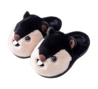 ZNEL Pantofole in Cotone con Scoiattolo dei Cartoni Animati di Peluche a Forma di Animale Scarpe per Casa Invernali da Interno Ed Esterno Camera da Letto E Soggiorno(36/37 EU, Black)