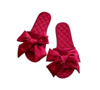 ZNEL Pantofole in Raso con Fiocco Punta Aperta Scarpe da Casa con Memory Foam per Interni Ed Esterni Antiscivolo Morbidi Sandali con Ciabatte(42/43 EU, A)