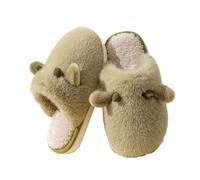 ZNEL Pantofole Morbide a Forma di Orecchie di Gatto E Cervo Suola Antiscivolo Calda E Accogliente Scarpe da Casa Morbide E Comode(38/39 EU, Green)