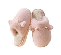ZNEL Pantofole Morbide a Forma di Orecchie di Gatto E Cervo Suola Antiscivolo Calda E Accogliente Scarpe da Casa Morbide E Comode(36/37 EU, Pink)