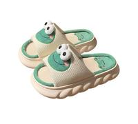 ZNEL Pantofole Rana per Donna Uomo Animale Cartone Animato Ciabatte di Lino Antiscivolo Quattro Stagioni Comode Outdoor Open Toe Scarpe da Casa Estive(44/45 EU, Green~A)