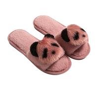 ZNEL Punta Aperta Pantofole a Forma di Panda da Donna con Fodera Confortevole, Scarpe da Casa Morbide E Carine Antiscivolo Sandali in Pelliccia Sintetica di Coniglio(38/39 EU, Pink)