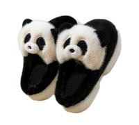 ZNEL Suola Spessa Pantofole Morbide a Forma di Animale Morbide E Carine Scarpe per Casa con Suola in PVC E Tomaia in Peluche Mantieni Tuoi Piedi Caldi E Comodi(40/41 EU, B-Black)