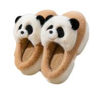 ZNEL Suola Spessa Pantofole Morbide a Forma di Animale Morbide E Carine Scarpe per Casa con Suola in PVC E Tomaia in Peluche Mantieni Tuoi Piedi Caldi E Comodi(40/41 EU, B-Brown)