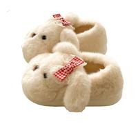 ZNEL Testa di Cane Carina Pantofole Calde E Morbide per Donna E Uomo Cucciolo E Confortevole Schienale Aperto Vs. Chiuso Scarpe da Casa(36/37 EU, D-White)