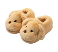 ZNEL Testa di Cane Carina Pantofole Calde E Morbide per Donna E Uomo Cucciolo E Confortevole Schienale Aperto Vs. Chiuso Scarpe da Casa(44/45 EU, B-Yellow)