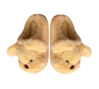 ZNEL Testa di Cane Carina Pantofole Calde E Morbide per Donna E Uomo Cucciolo E Confortevole Schienale Aperto Vs. Chiuso Scarpe da Casa(42/43 EU, A-Yellow)