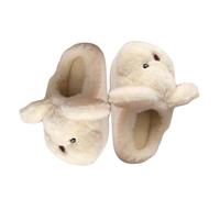 ZNEL Testa di Cane Carina Pantofole Calde E Morbide per Donna E Uomo Cucciolo E Confortevole Schienale Aperto Vs. Chiuso Scarpe da Casa(36/37 EU, A-White)