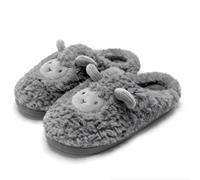 ZNEL Unisex- Uomo e Donna Cartoon Carino e Accogliente Morbido Peluche Pantofole di Pecora Ciabatte Scarpe da casa per Interni/Esterni comode e Leggere,Grigio,44~45