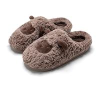 ZNEL Unisex- Uomo e Donna Cartoon Carino e Accogliente Morbido Peluche Pantofole di Pecora Ciabatte Scarpe da casa per Interni/Esterni comode e Leggere,Marrone,44~45