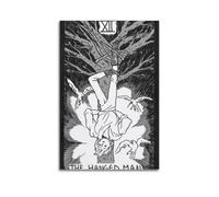 ZNHSzzQ Poster con tarocchi The Hanged Man, Hanging - Upside - Down Figure, Line dipinta, poster artistico da parete su tela per soggiorno e camera da letto (50 x 75 cm) senza cornice