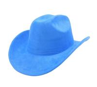 ZNJAMN Cappello A Cilindro Cappello a cilindro in pelle scamosciata da donna e uomo, cappello Fedora, western a tesa larga curva Per La Festa(Color3)