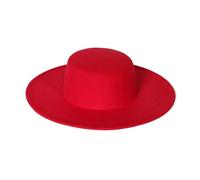 ZNJAMN Cappello A Cilindro Cappello Fedora invernale jazz con tesa piatta piatto laterale tinta unita Per La Festa(Color8)