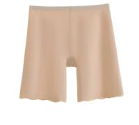 ZNJAMN Mutandine Boyshort da Donna 2pcs High Waist Seamless Protective Shorts Women Ice Silk Safety Panties Under The Skirt Tights Boyshorts Underwear per Donne(Beige,L)
