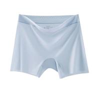 ZNJAMN Mutandine Boyshort da Donna 2pcs Summer Ice Silk Ultra-Thin Quick-Drying Boxer Brief Women Seamless High Waist Panties Plus Size Female Safety Underwear per Donne(Blue,L (50-60kg))