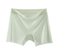 ZNJAMN Mutandine Boyshort da Donna 2pcs Summer Ice Silk Ultra-Thin Quick-Drying Boxer Brief Women Seamless High Waist Panties Plus Size Female Safety Underwear per Donne(Green,L (50-60kg))