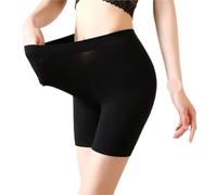 ZNJAMN Mutandine Boyshort da Donna 2PCS Women Safety Short Pants Summer High Waist Anti Chafing Soft Boyshorts Panties Plus Size Seamless Boxers for Underwear per Donne(Black,L(50-75kg))