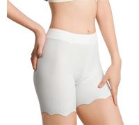 ZNJAMN Mutandine Boyshort da Donna 2pcs Women's Safety Pants High Waist Shorts Under The Skirt Ice Silk Seamless Panties Breathable Boxer Briefs Cycling per Donne(White,L (50-60kg))