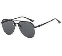 ZNJAMN Occhiali Da Sole Occhiali da sole donna con montatura in metallo e doppio raggio classico Per Protezione Solare(Color1)