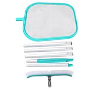 ZNJAMN Rete a Maglie Basse for Piscina con retino raccogli Foglie, Asta telescopica e Spazzola da 18 Pollici, Pulizia dei detriti dal Muro per Pulizia Spa